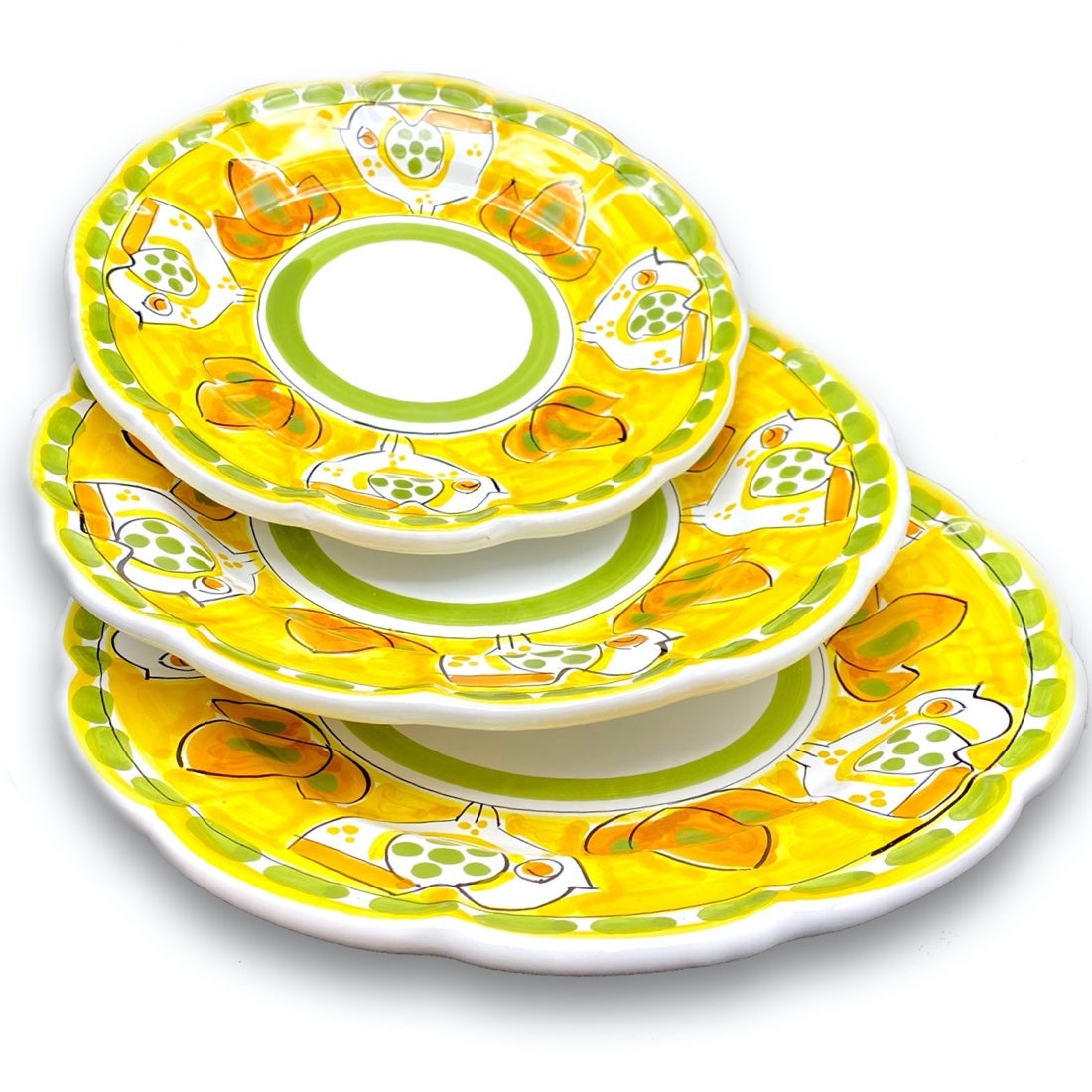 Piatto in ceramica di Vietri Pulcino New