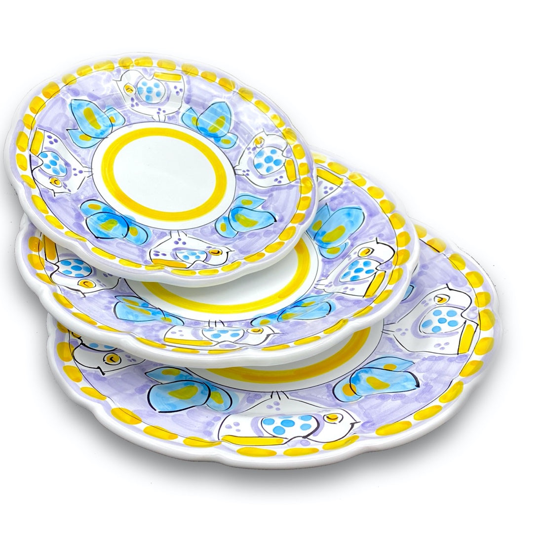 Piatto in ceramica di Vietri Pulcino New