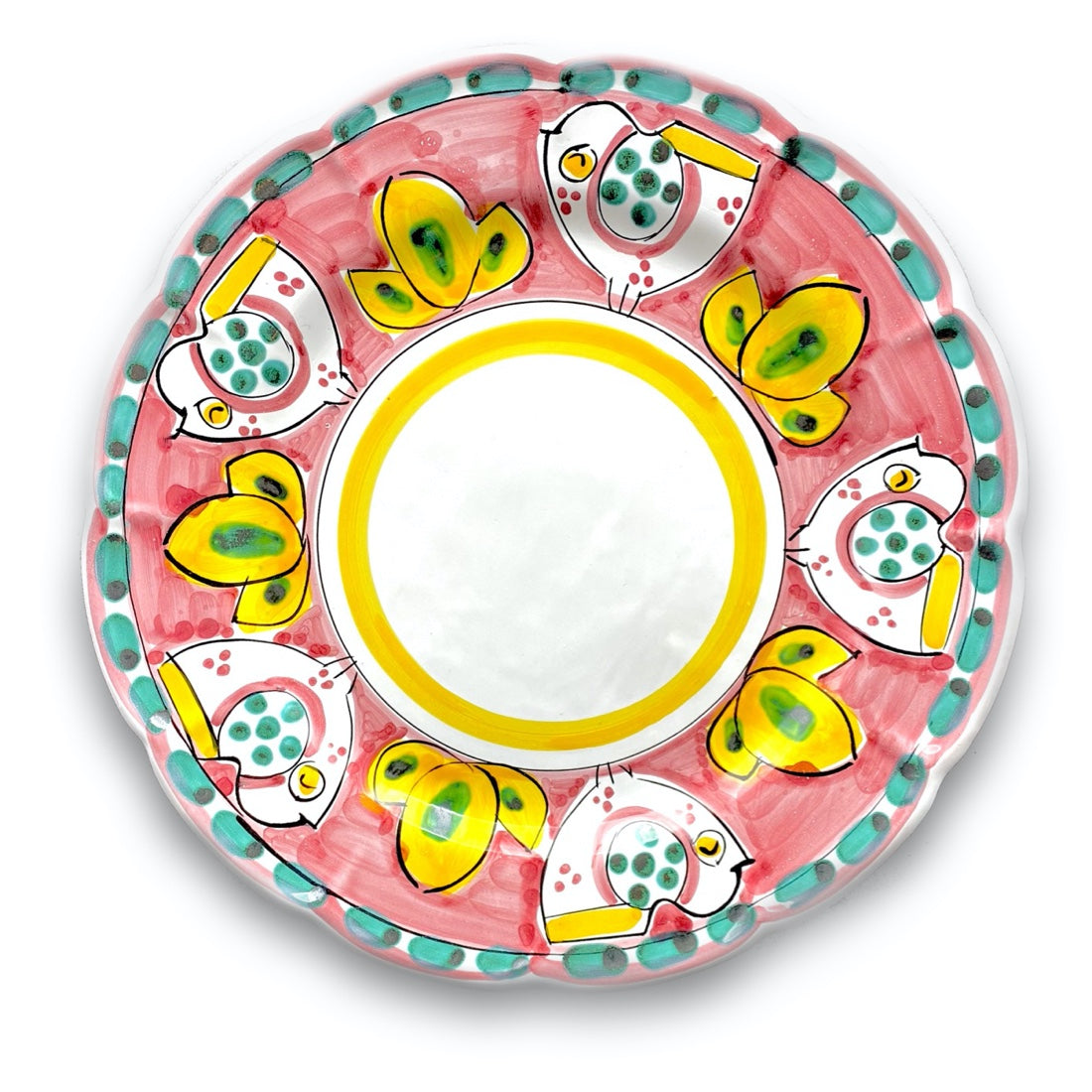 Piatto in ceramica di Vietri Pulcino New