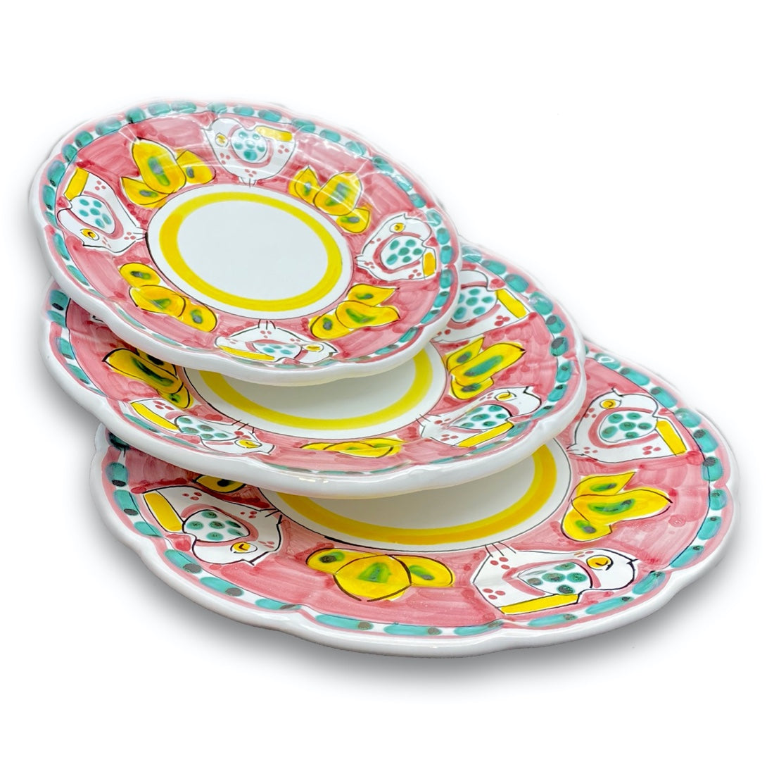 Piatto in ceramica di Vietri Pulcino New