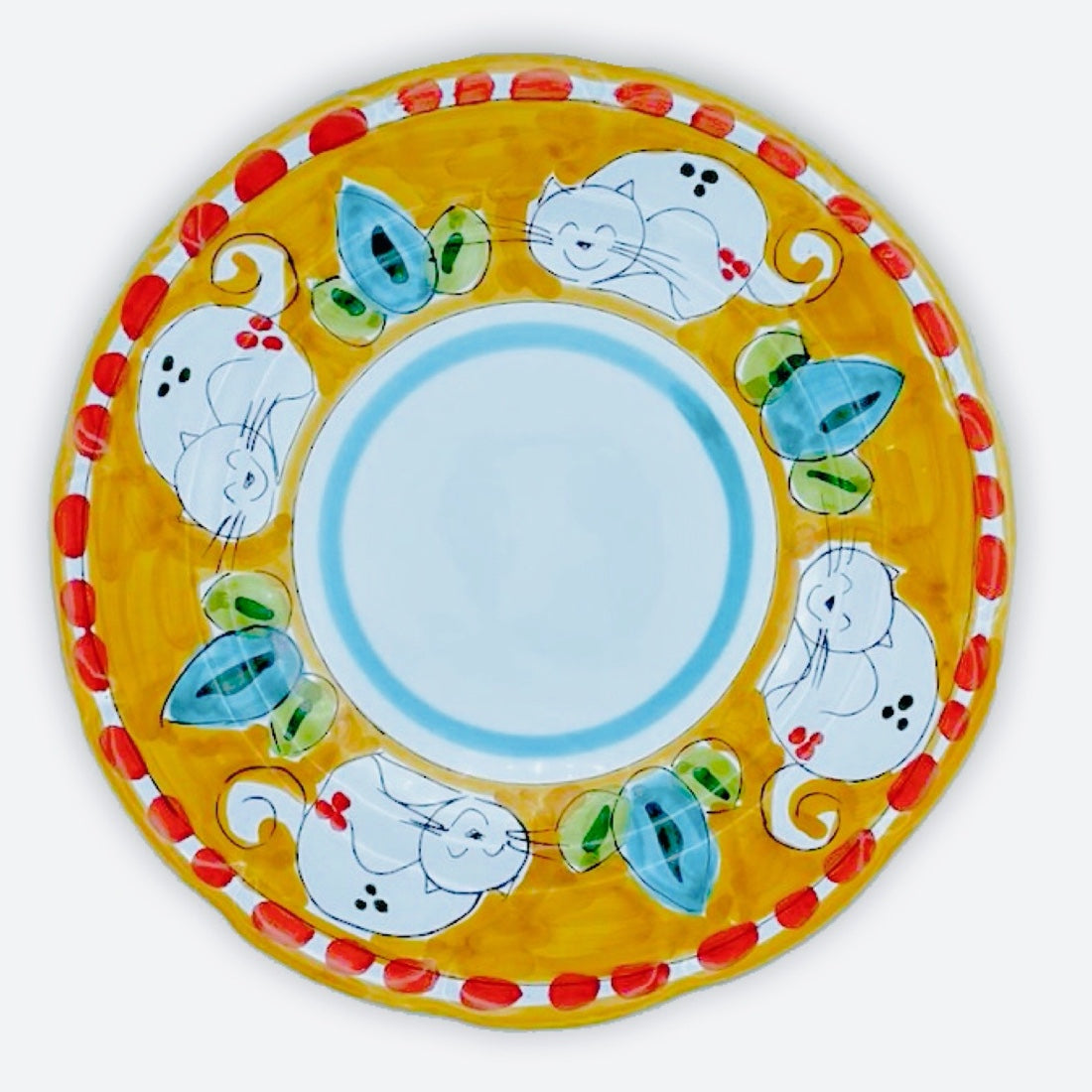 Piatto in ceramica di Vietri Gatto 