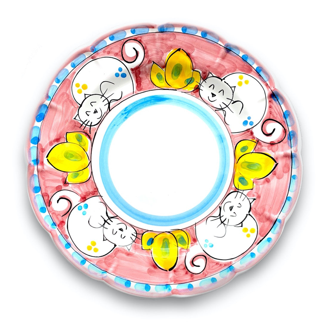 Piatto in ceramica di Vietri Gatto 
