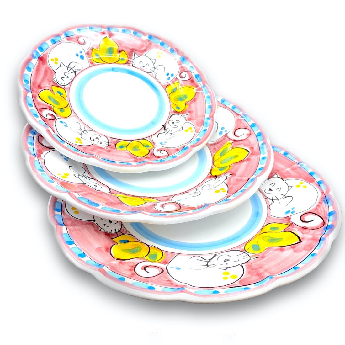Piatto in ceramica di Vietri Gatto 
