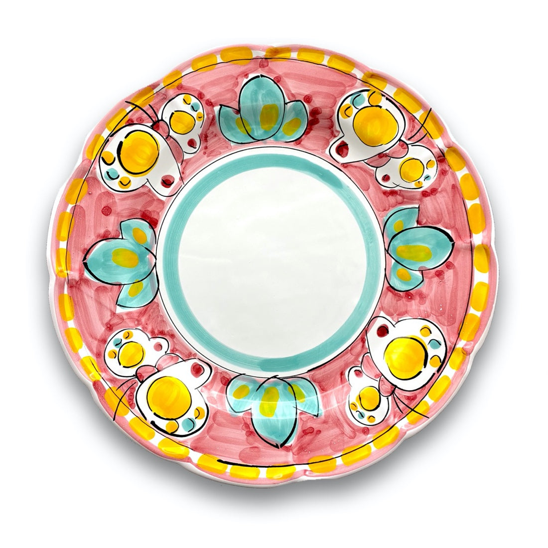 Piatto Vietri in Ceramica DECORO FARFALLA NEW