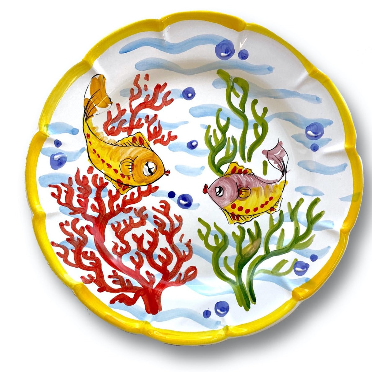 Piatto Vietri in Ceramica DECORO FONDO MARE