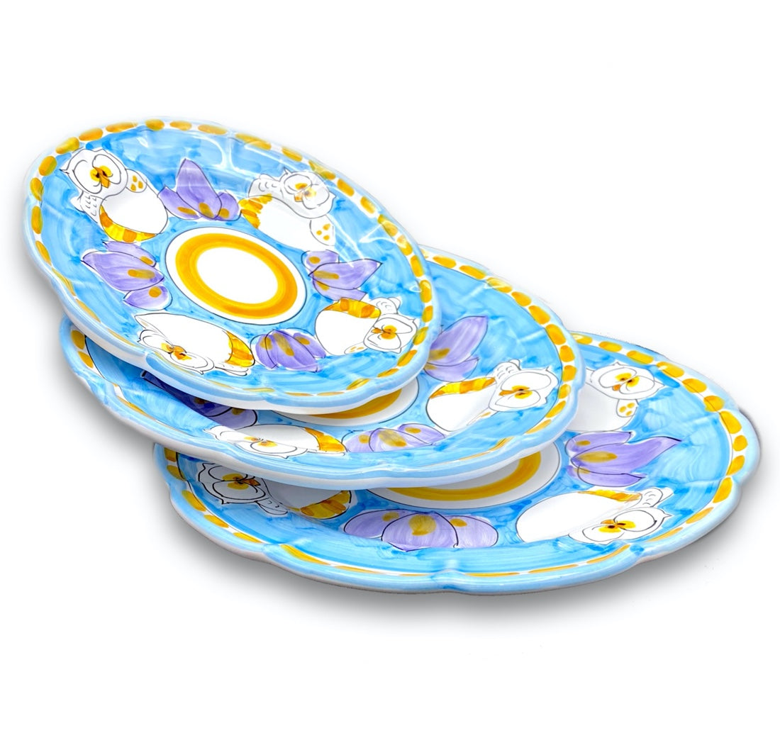 Piatto in ceramica di Vietri Gufo