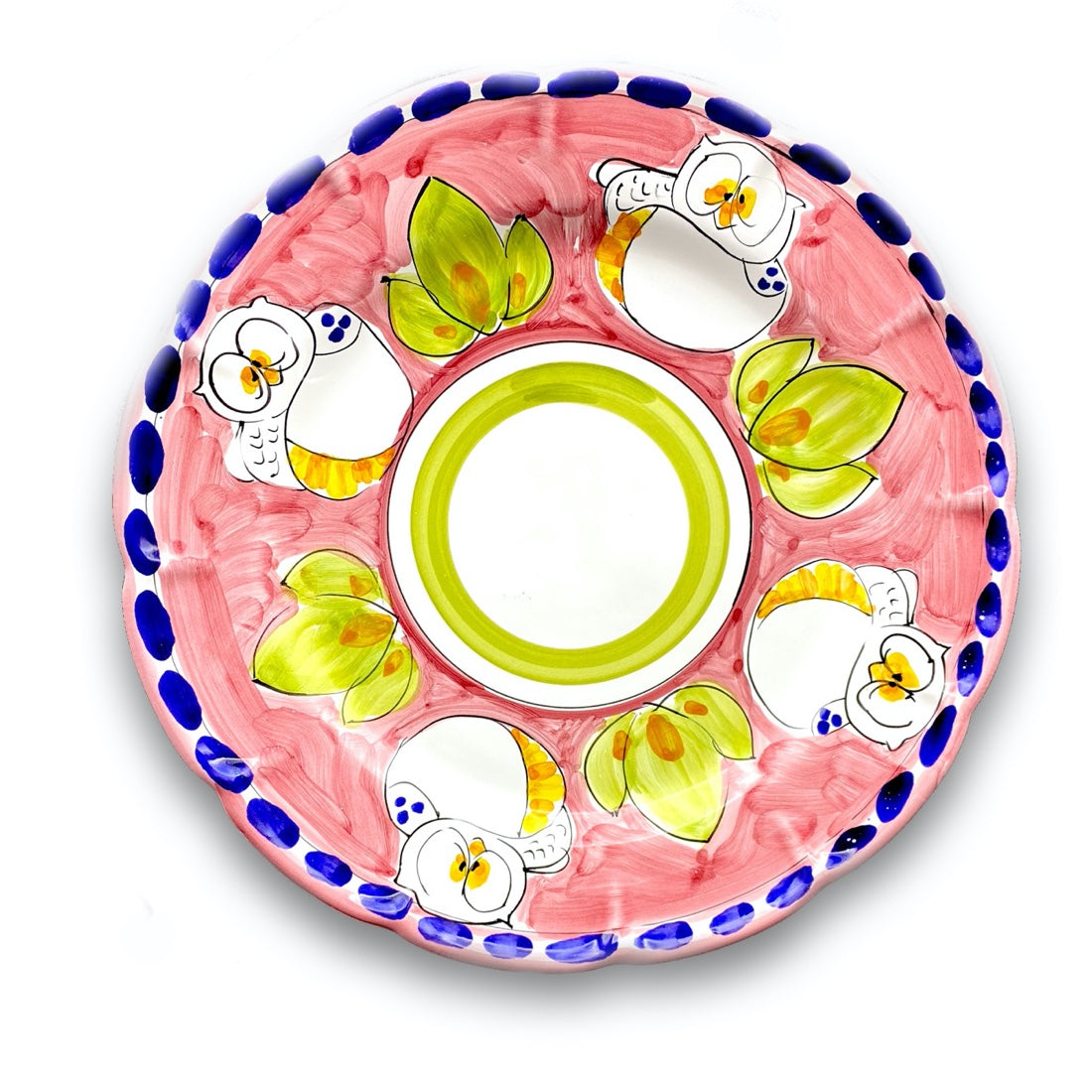 Piatto in ceramica di Vietri Gufo