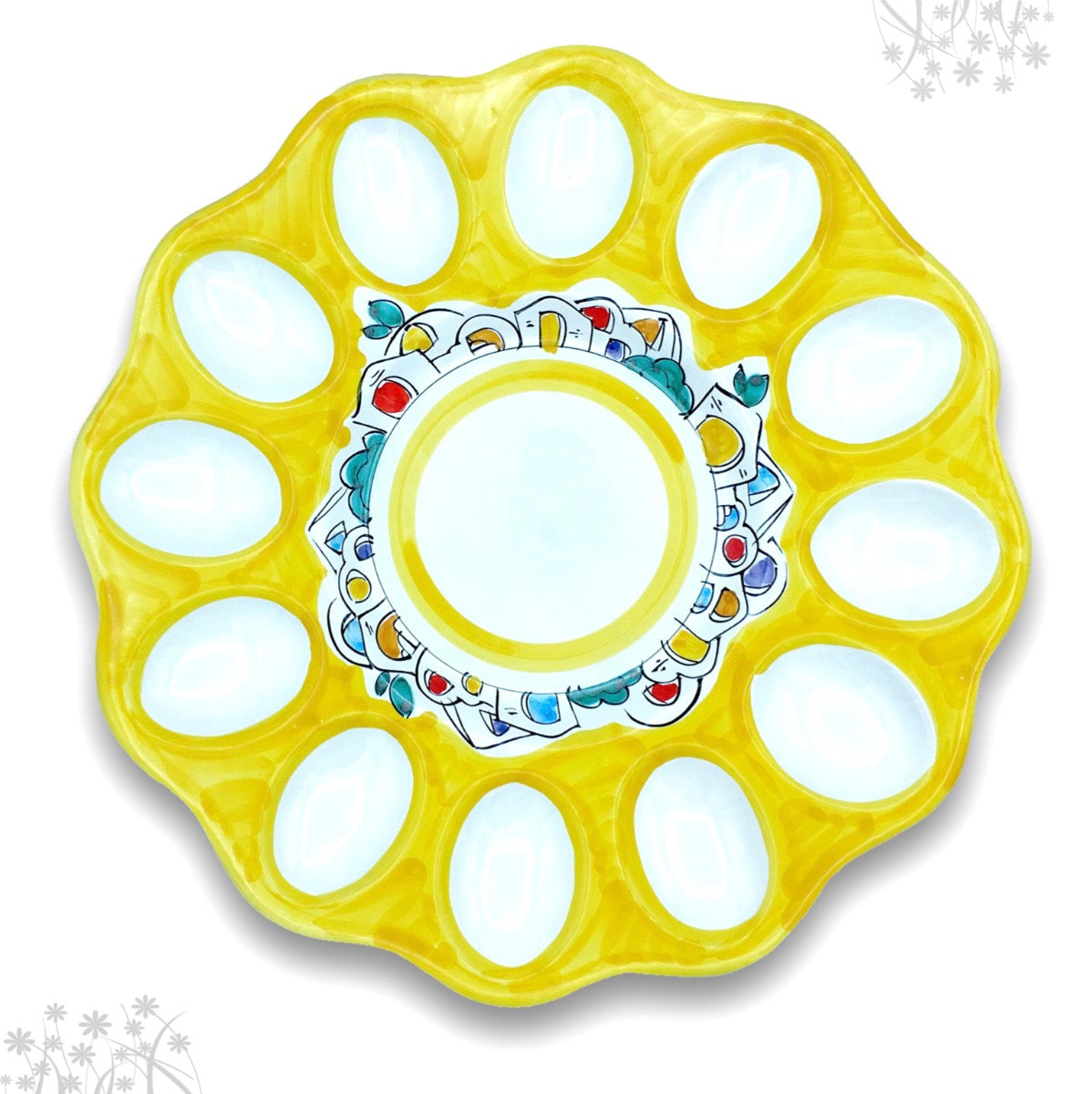 Piatto porta uova Pasqua in ceramica di Vietri 
