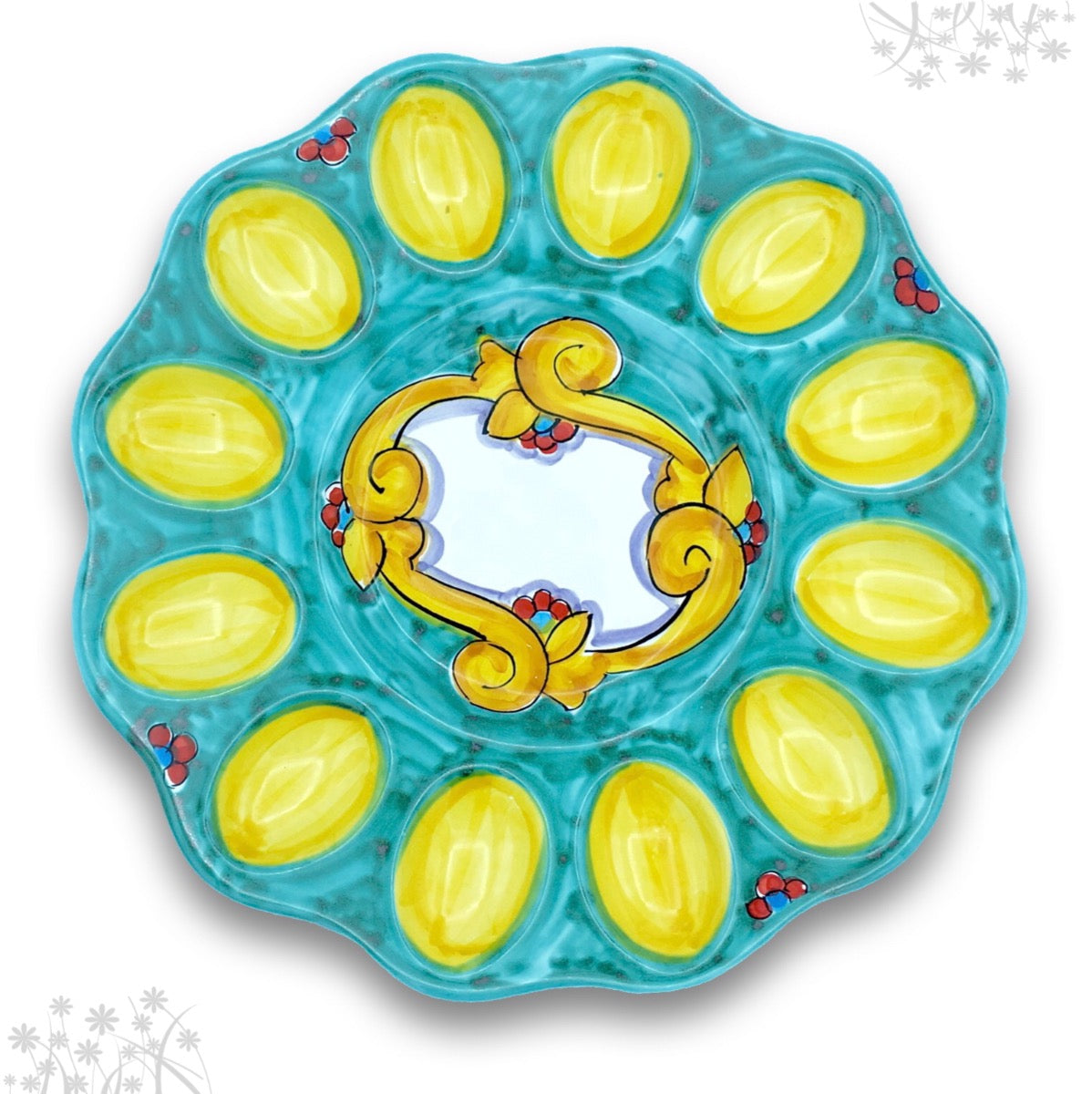 Piatto porta uova Pasqua in ceramica di Vietri 