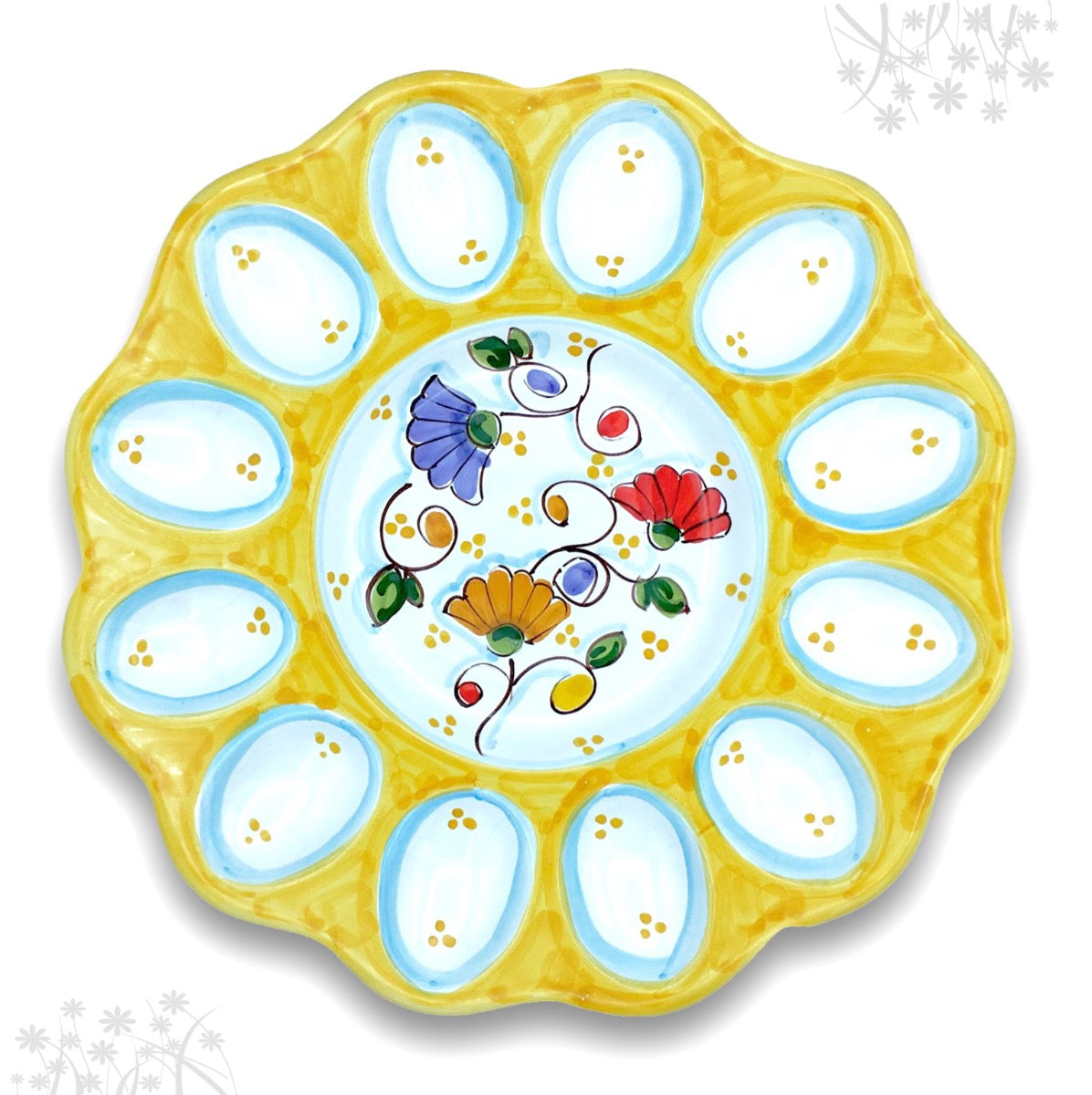 Piatto porta uova Pasqua in ceramica di Vietri 