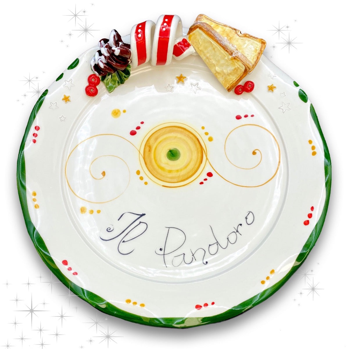 Piatto smerlato per pandoro in ceramica di Vietri 