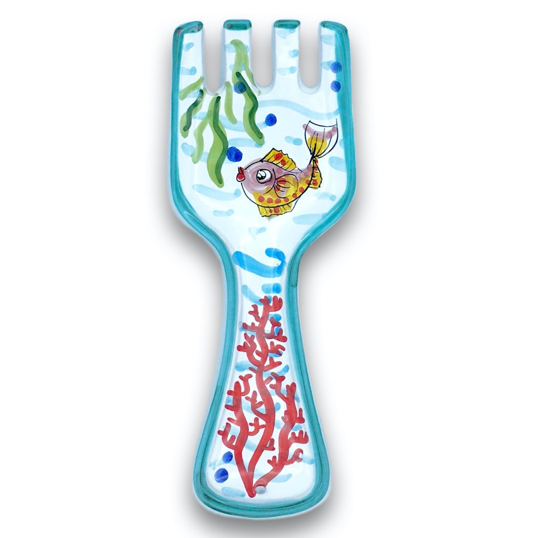 Poggiamestolo a forchetta in ceramica di Vietri