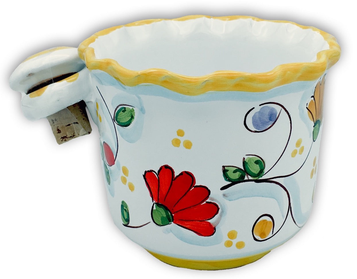 Porta bottiglia con tappo in ceramica di Vietri 