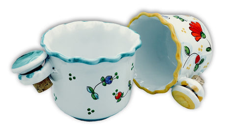Porta bottiglia in Ceramica Vietrese con tappo DECORI MISTI