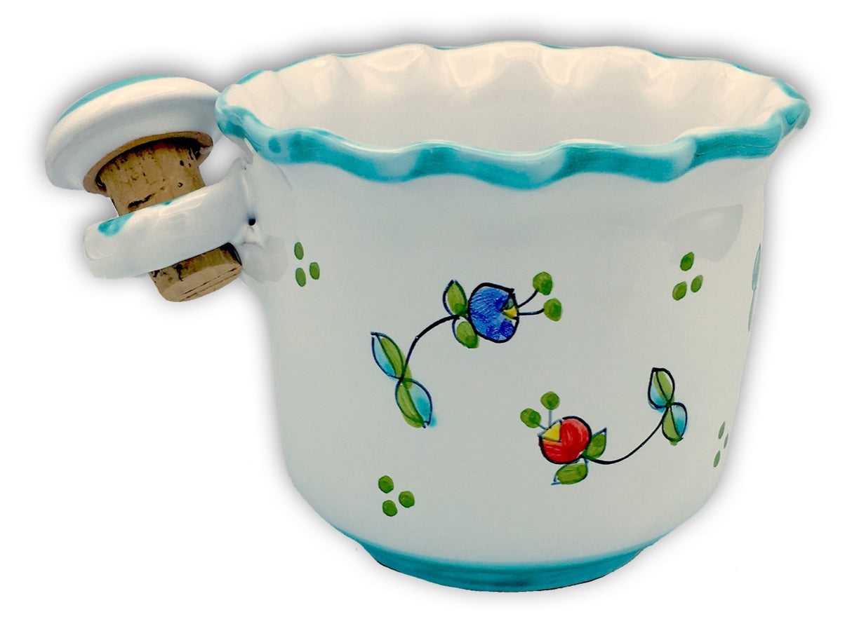 Porta bottiglia con tappo in ceramica di Vietri 