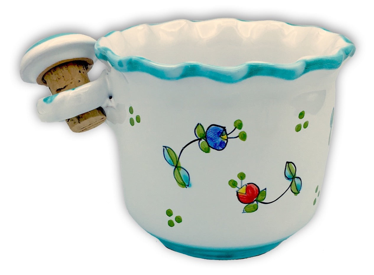 Porta bottiglia con tappo in ceramica di Vietri 