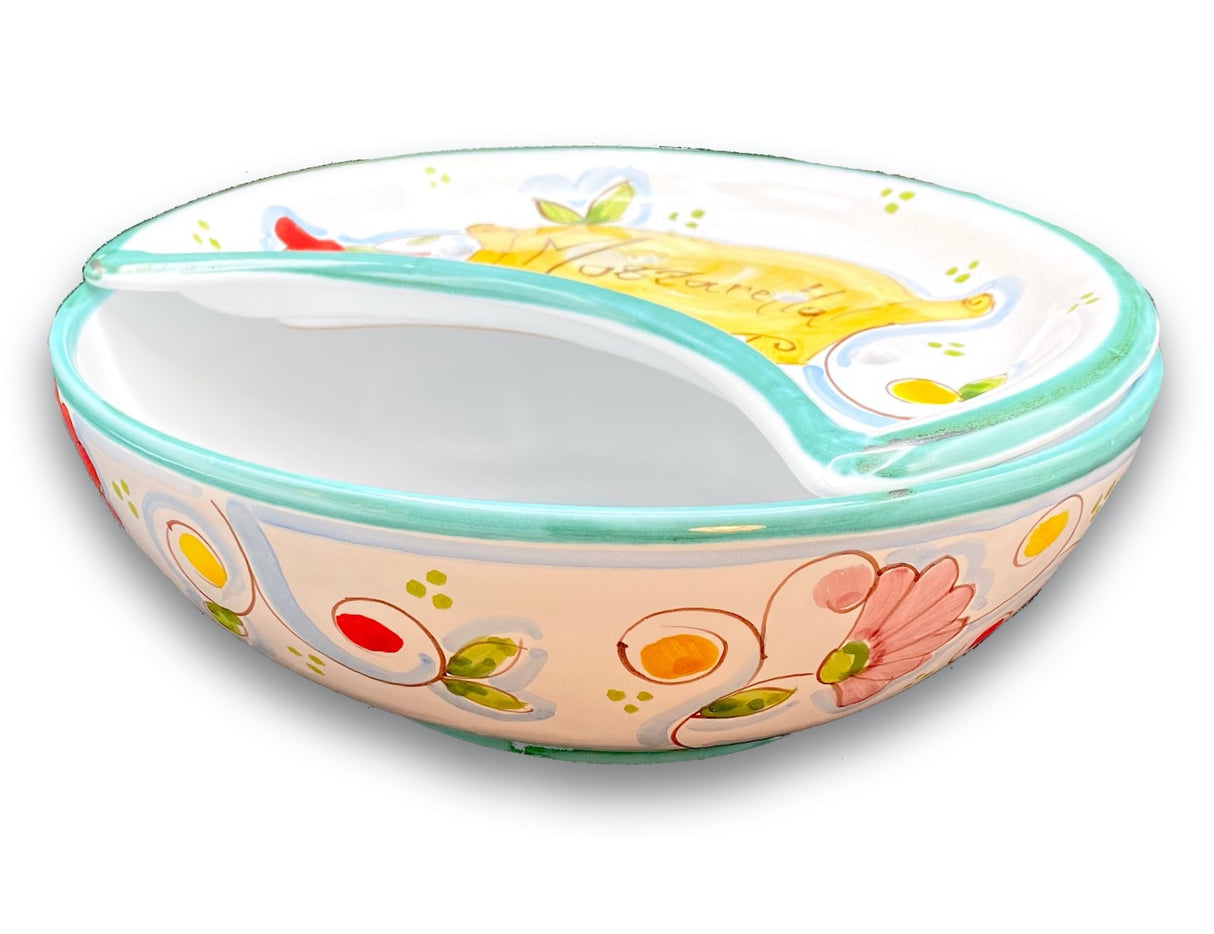 Porta Mozzarella a Coppa in Ceramica Vietrese