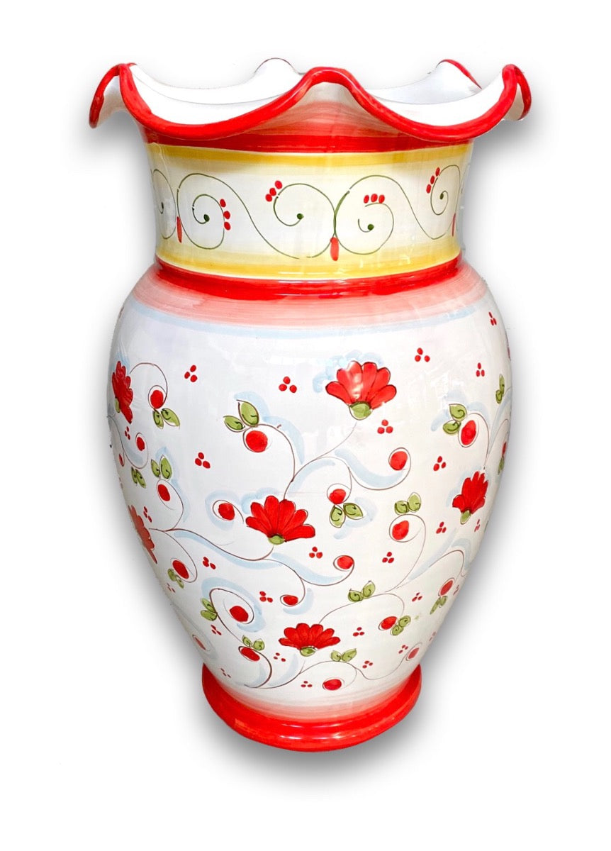 Porta ombrelli smerlato in ceramica di Vietri