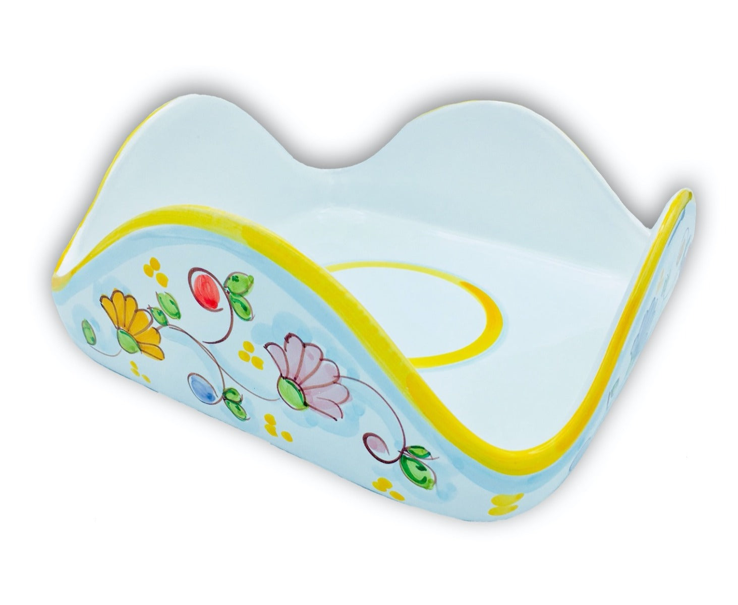 Porta tovaglioli quadrato in ceramica di Vietri 