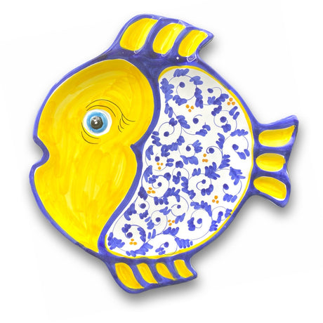 Piatto Pesce Rotondo in ceramica vietrese DECORO BAROCCHETTO