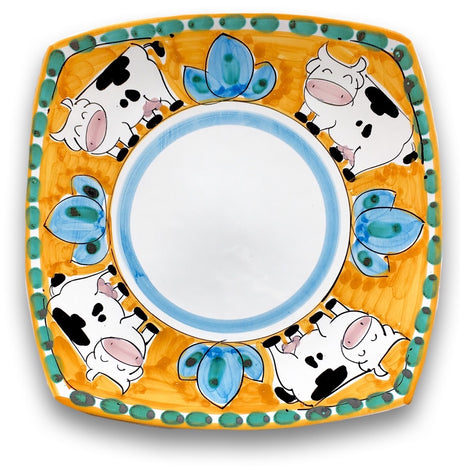 Piatto Sushi in ceramica vietrese DECORO MUCCA NEW