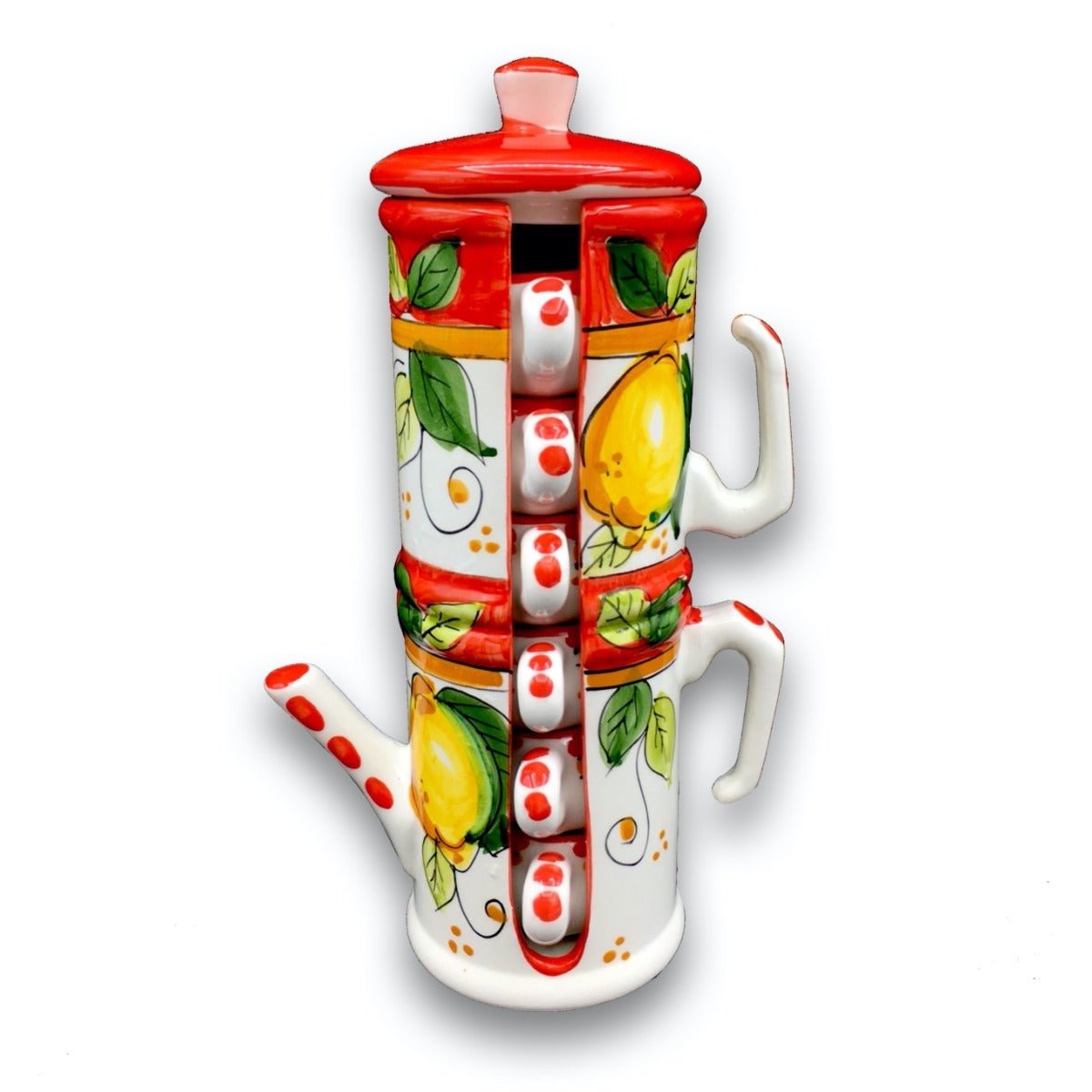 Servizio caffè  per 6 in Napoletana in ceramica di Vietri