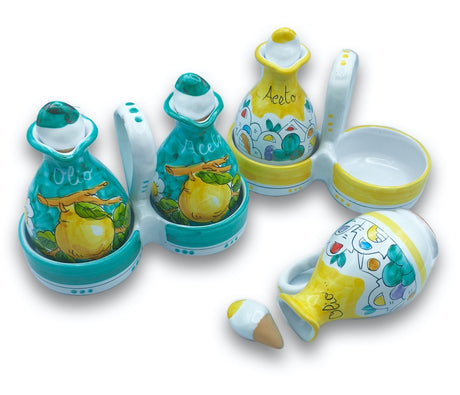 Servizio Olio e Aceto in coppe in Ceramiche di Vietri