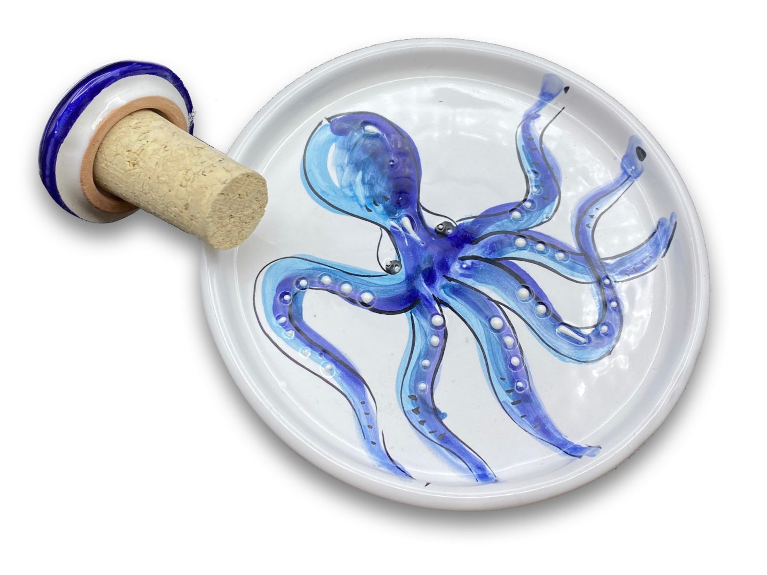 Sotto Bottiglia in Ceramica Vietrese con Tappo