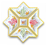 Antipastiera a Stella in Ceramica Vietrese DECORO FONDO MARE