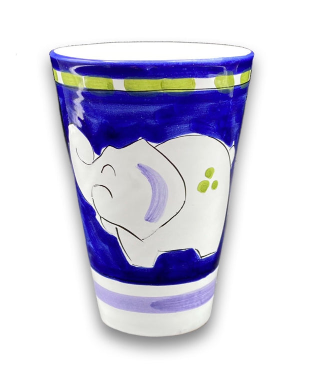 Bicchiere in ceramica vietrese DECORO ELEFANTE NEW