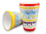 Bicchiere in ceramica vietrese DECORO GEOMETRICO RAVELLO NEW