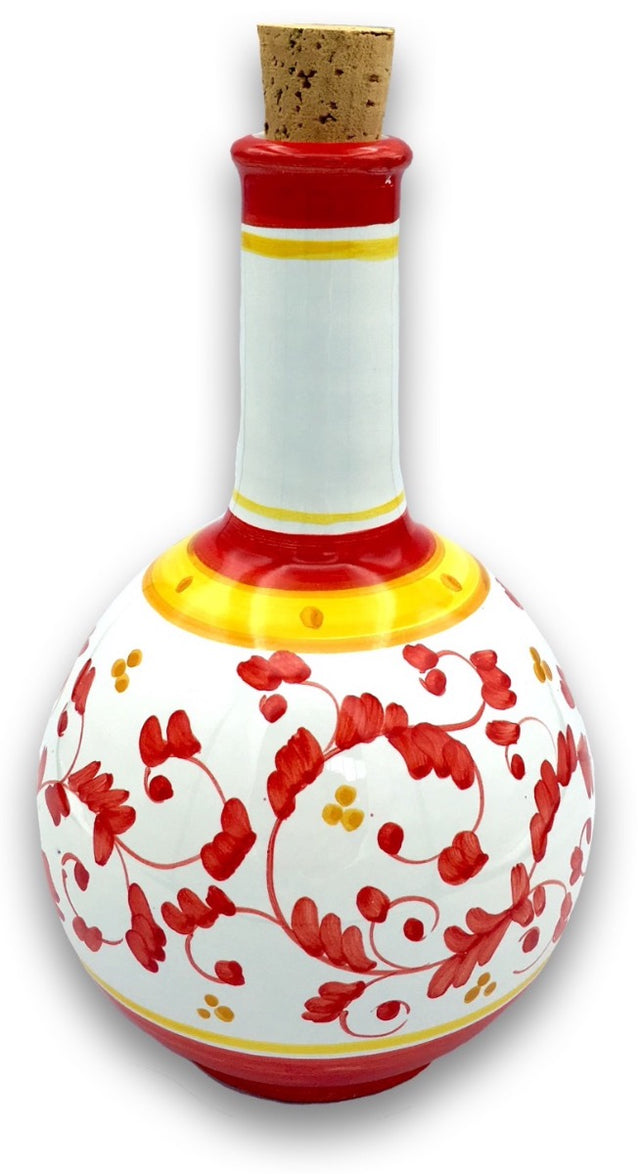 Bottiglia in Ceramica Vietrese a Palla (tappo in sughero) DECORO BAROCCHETTO