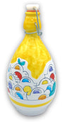 Bottiglia in Ceramica Vietrese con Tappo Ermetico DECORO NAIF