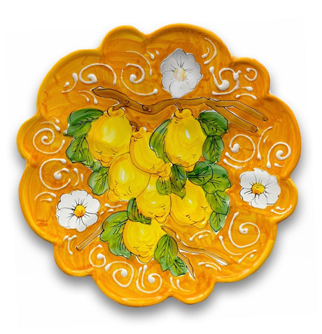 Centrotavola Margherita in ceramica vietrese DECORO LIMONE VIETRI