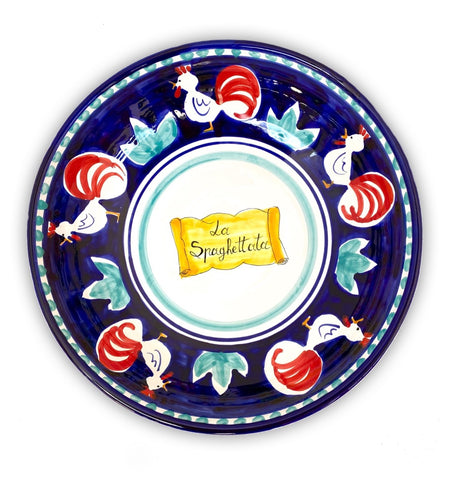 Coppa Spaghettata in ceramica vietrese DECORO GALLO