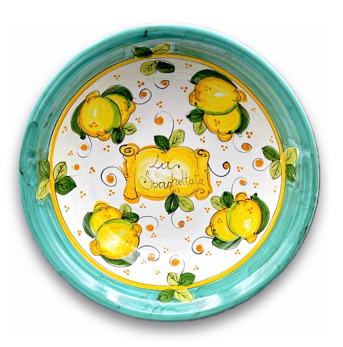 Coppa Spaghettata in ceramica Vietrese DECORO LIMONE COSTIERA NEW