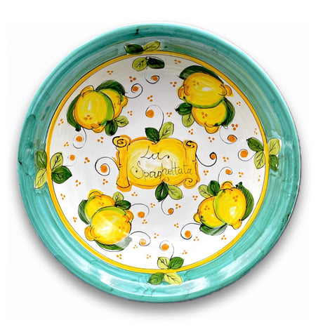 Coppa Spaghettata in ceramica Vietrese DECORO LIMONE COSTIERA NEW