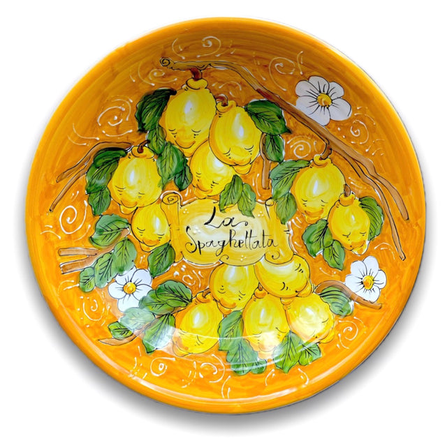 Coppa Spaghettata in ceramica Vietrese DECORO LIMONE VIETRI