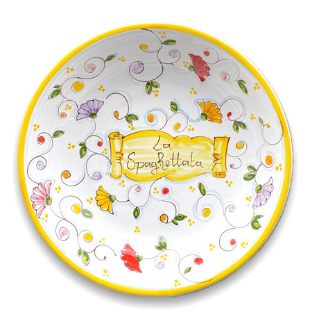 Coppa Spaghettata in Ceramica Vietrese DECORI MISTI