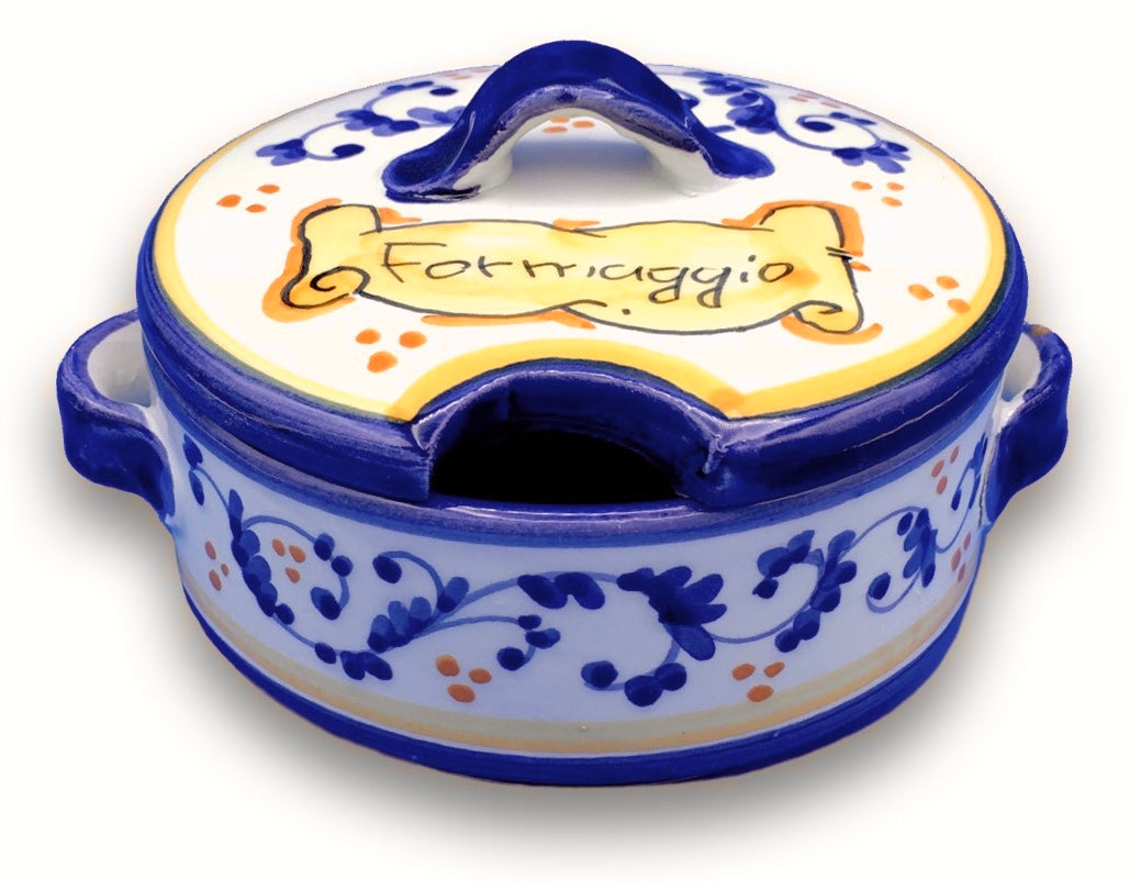 Formaggiera in ceramica Vietrese DECORO BAROCCHETTO
