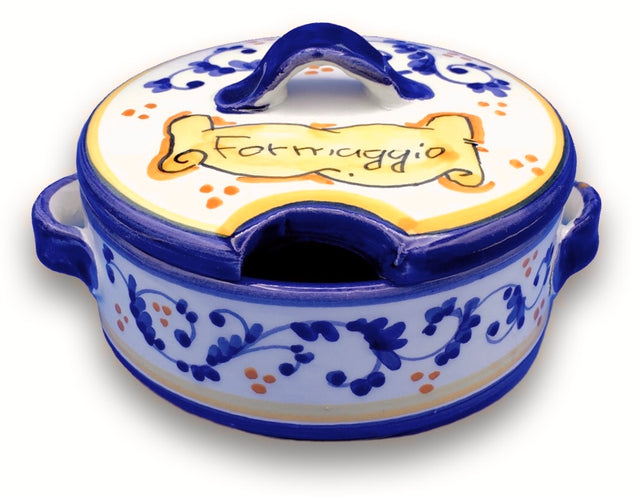 Formaggiera in ceramica Vietrese DECORO BAROCCHETTO