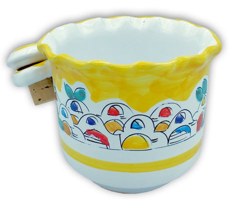 Porta bottiglia in ceramica vietrese con tappo DECORO NAIF