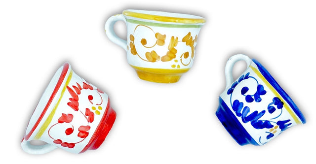 Tazzina Caffè in ceramica vietrese DECORO BAROCCHETTO