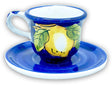 Tazzina + Piattino Caffè in ceramica vietrese DECORO LIMONE VIETRI