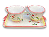 Servizio Caffè X 2 in ceramica vietrese DECORO CAMPANELLE