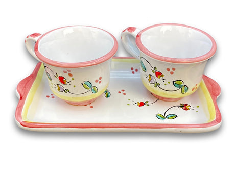 Servizio Caffè X 2 in ceramica vietrese DECORO CAMPANELLE