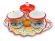 Servizio Caffè X 2 + Zuccheriera in ceramica vietrese DECORO GEOMETRICO RAVELLO NEW