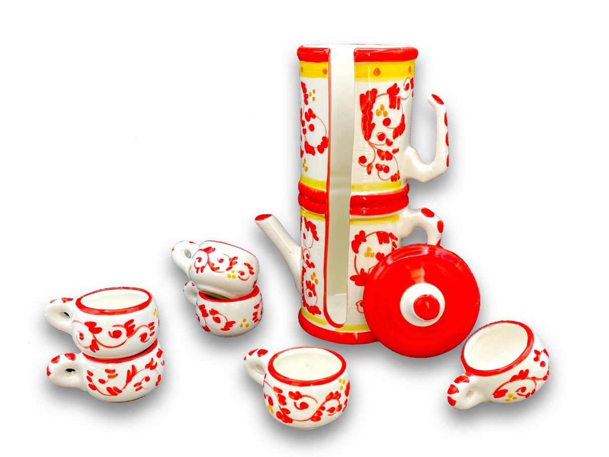 Servizio caffè  per 6 in Napoletana in ceramica di Vietri