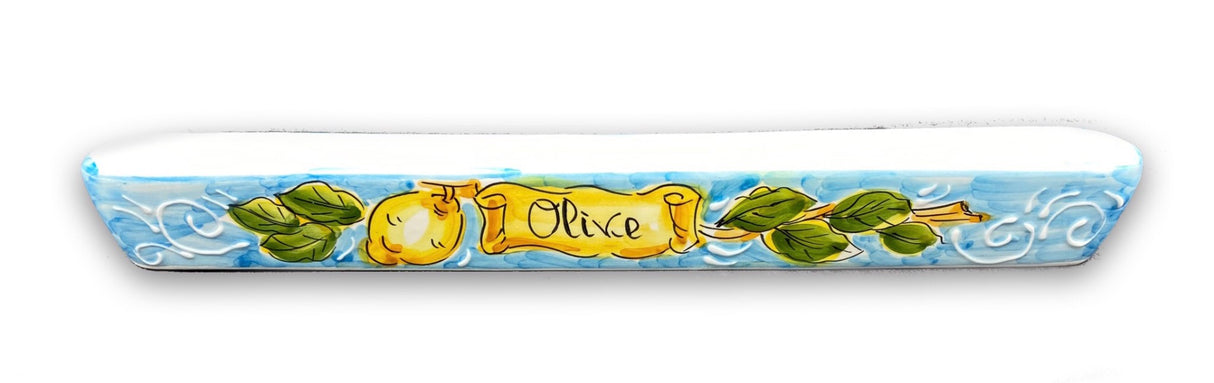 Porta olive stretto in ceramica di Vietri 