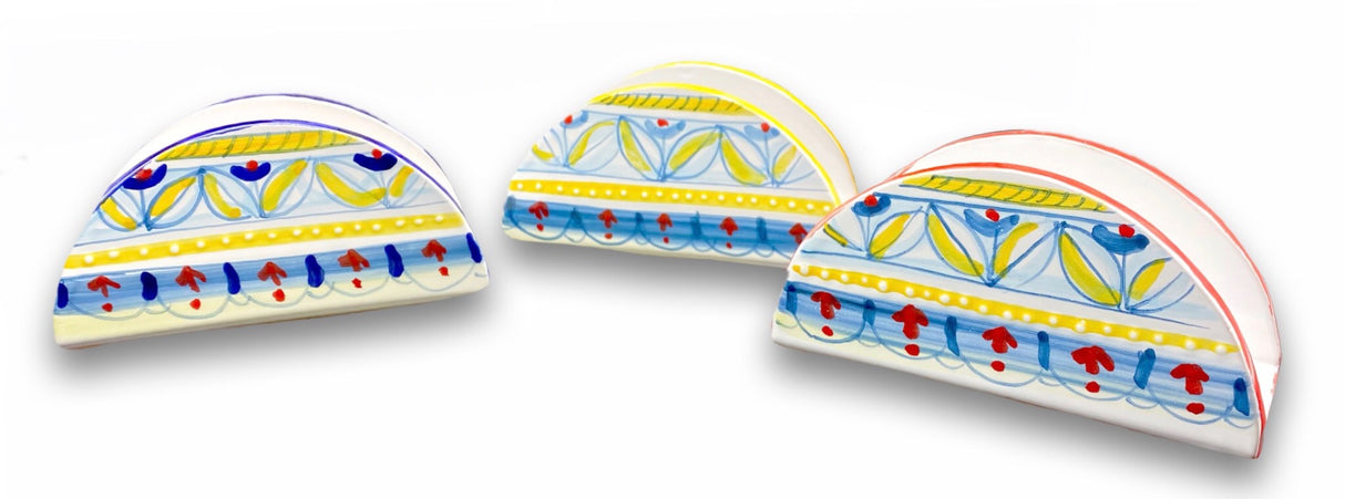 Porta tovaglioli a mezza luna in ceramica di Vietri 